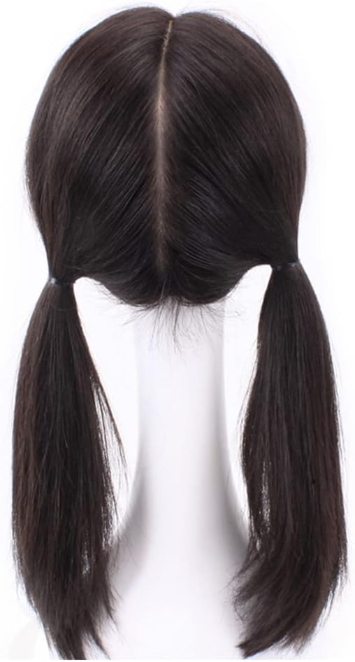 人毛100% フルウィッグ 医療用 ロング ストレート ブラック 黒髪 60cm