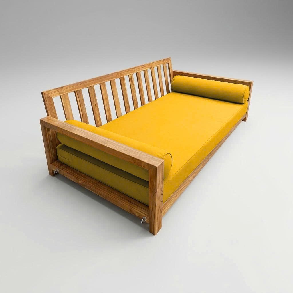 Prolinemax Style5 Crib Size 3PC Pipe Trim Outdoor Daybed Mattress Cushion Bolster Pillow Slip Cover Complete Set AD108