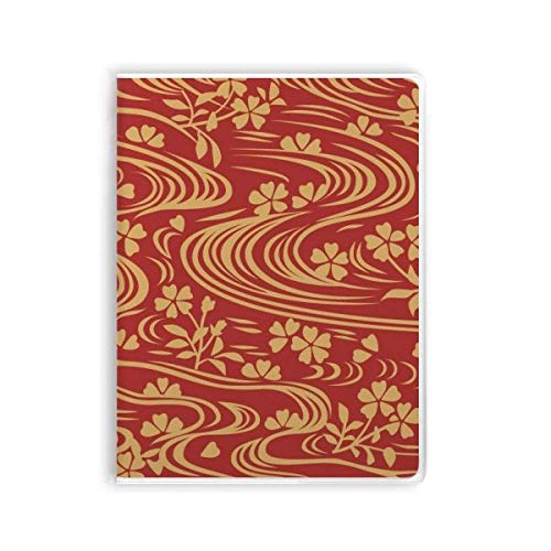 Carnet de notes japonais Curly Red de qualité supérieure à motif floral