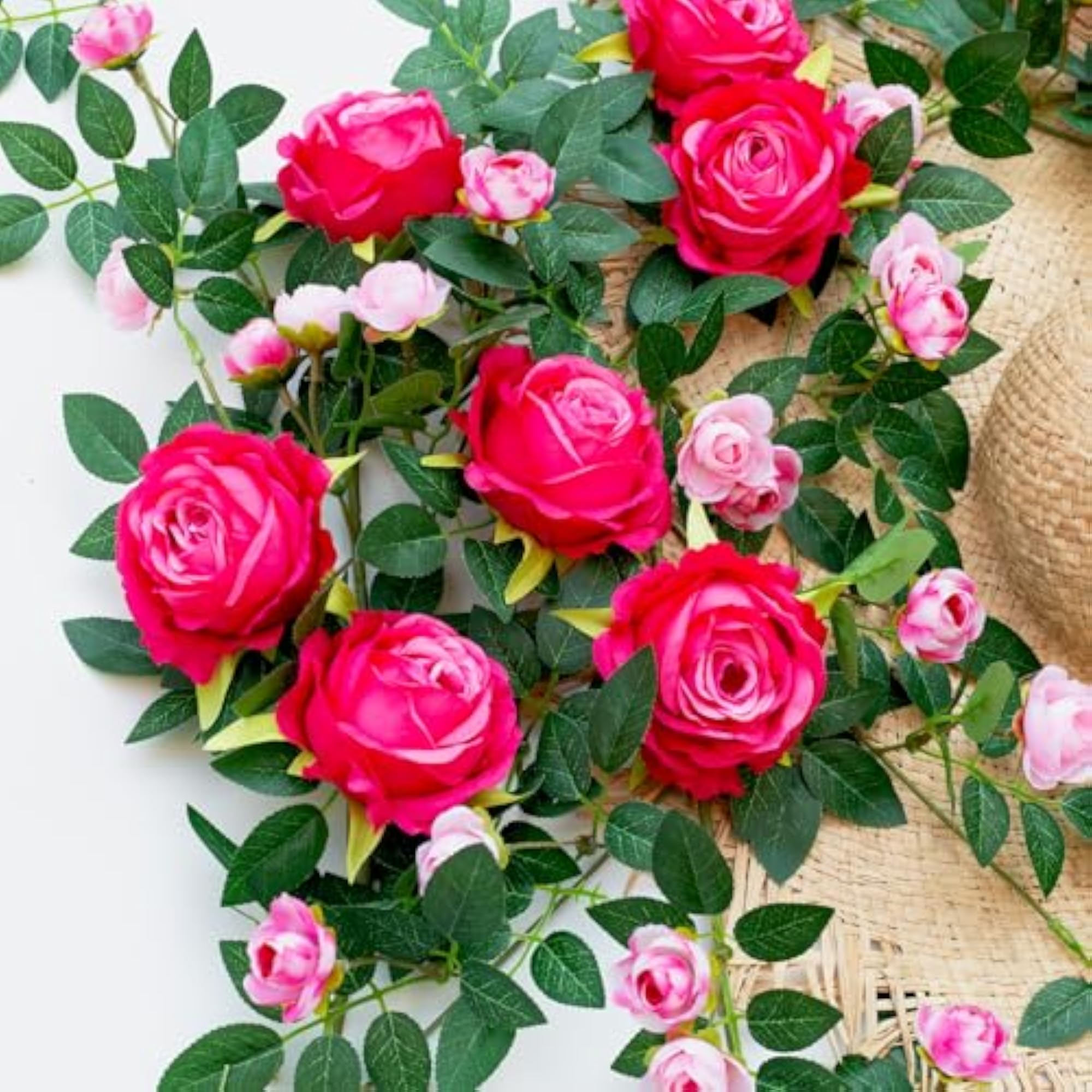 2 PCS 12FT Bendable Flower Garland for Home Decor