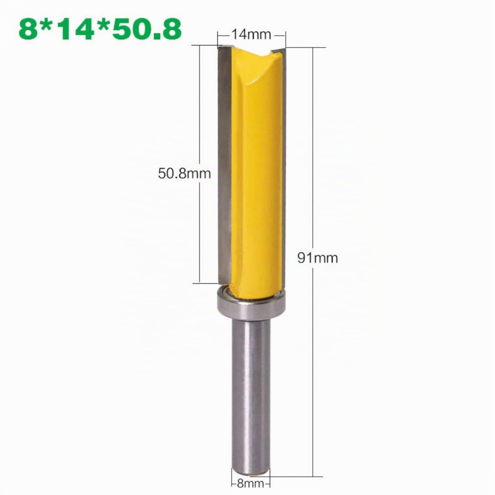 8mm Schaft Professional Bündigfräser Expert for Wood (Holz und Laminat, Ø 14 mm, Arbeitslänge 50.8 mm, Gesamtlänge 91 mm, Zubehör Handfräse)