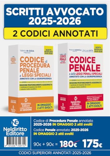  Kit codice penale e codice di procedura penale annotato con la giurisprudenza per l\'esame di avvocato 2025-2026