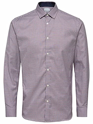 Selected Homme Shdonenew-Mark Shirt Ls Noos Chemise Business, Multicolore (Bright White Checks:Red/Navy/White), Small Cover