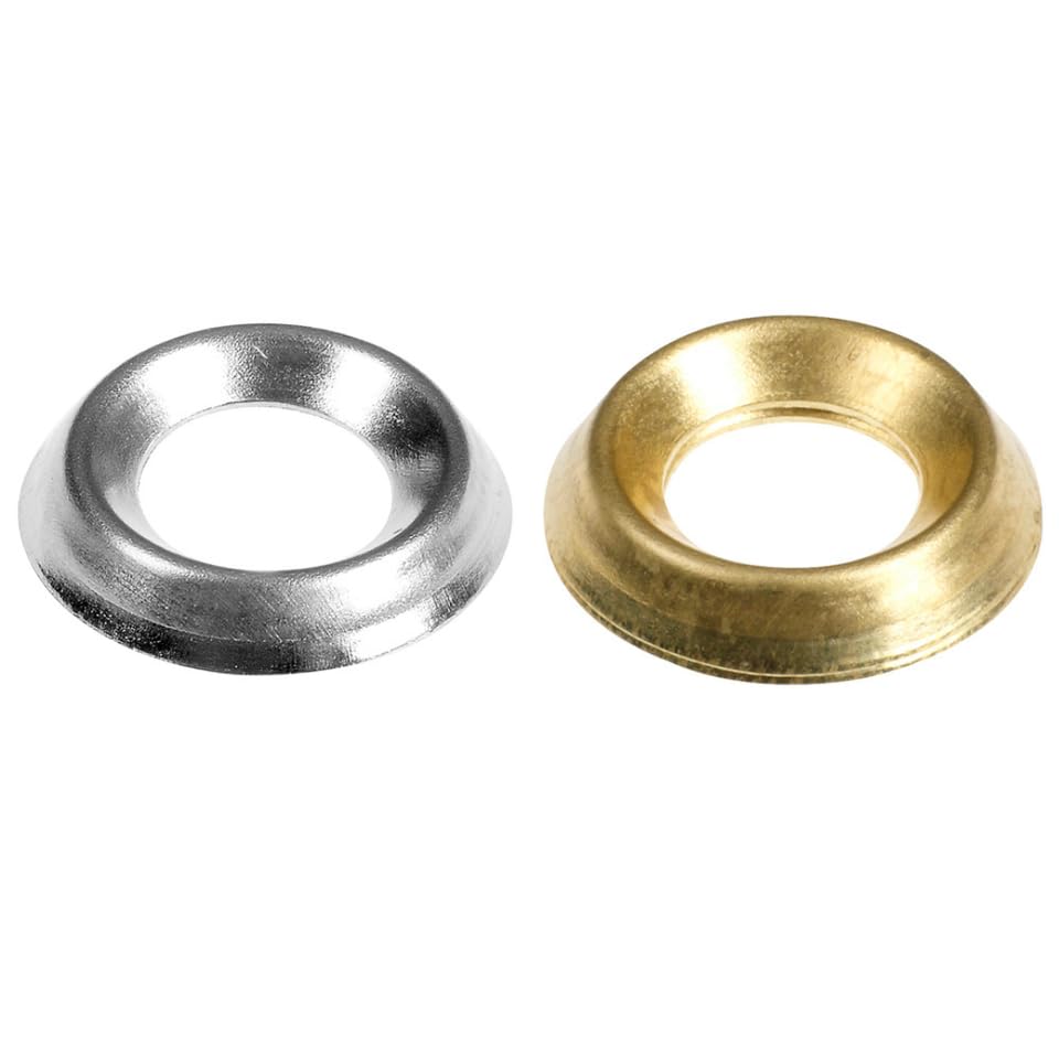 Surface Screw Cups Washers Stainless steel, Nickel, Brass - No. 6, 8, 10, 12 (Pack of 1, 3, 5, 10, 20, 50) (50, No.10 - Stainless Steel)