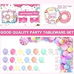 252pcs All-In-One Sweet One Birthday Party Decorations Set Include Sweet One Balloon Arch Tableware Balloon Box High Chair Banner Backdrop, etc. for 1st Birthday Decorations Girl, Serves 20 - Image 5