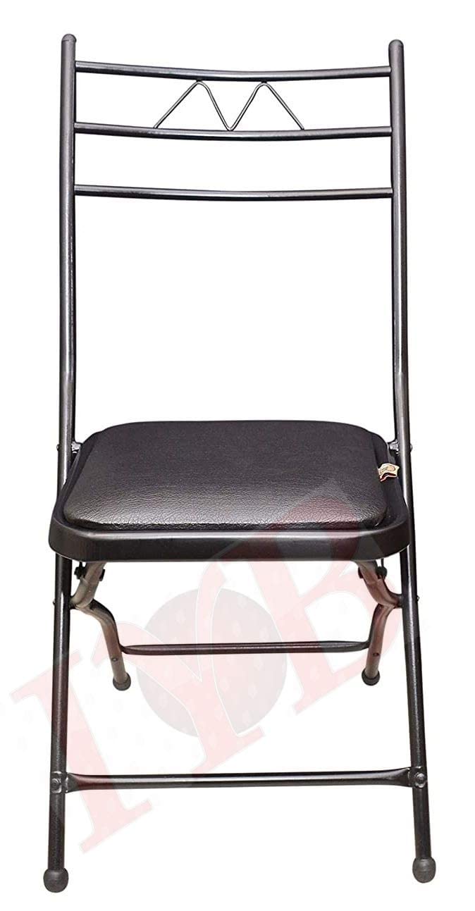 IYB-18-inch Seating Height Metal Folding Chair with Cushion in Black for Showroom Office Breakfast Padded (B07H5MC73W) Amazon Price History, Amazon Price Tracker
