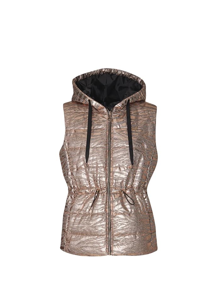 Gilet femme Liu Jo TF4079 veste sans manche rembourrée nylon imprimé animalier