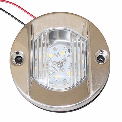X-Haibei Boat Navigation Stern Light Marine RV Interior Courtesy Cabin Walkway Flush Mount White LED Light Round Dia. 75mm