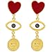 Suyi Evil Eye Drop Dangle Earrings Heart Coin Drop Studs Vintage Punk Statement Jewelry for Women Evil Eye