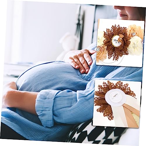 Ceinture de maternité en satin café pour future maman - 4