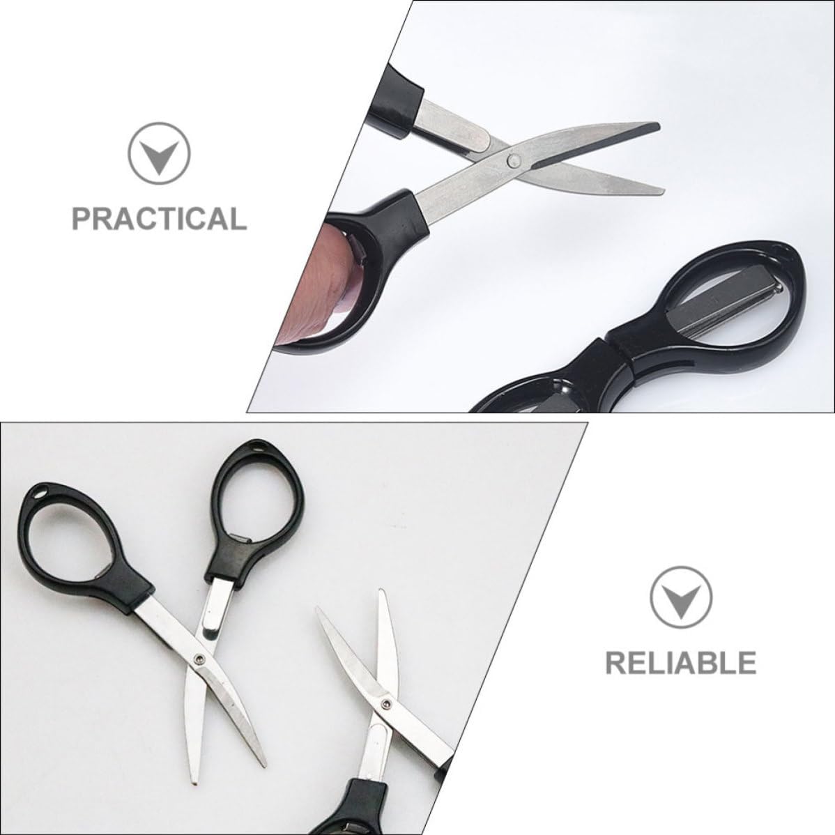Outanaya 10pcs Portable Folding Fishing Thread Scissors with Non-skid Plastic and Metal Handle, Professional Wire Cutter Suitable for Cutting Leader, for Travel and Outdoor Fishing Gear image 3