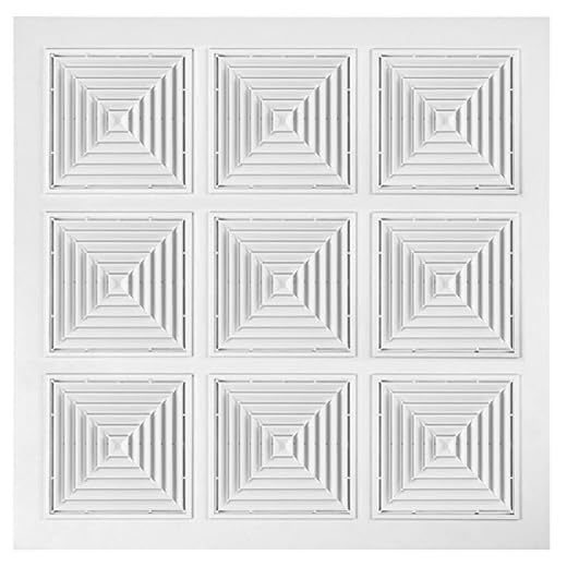 Rejilla de techo suspendida 595 x 595 cm, plástico, color blanco