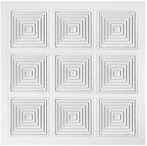 Rejilla de techo suspendida 595 x 595 cm, plástico, color blanco