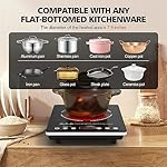 Single Burner Electric Cooktop 1800W - 110V Electric Stove Top Burner Portable Stove with Touch Control 9 Power Level - Induction Cooktop with Child Safety Lock Timer for Home Camping - Image 4