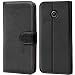 Produktbild Verco Moto E1 Hülle, Handyhülle für Motorola Moto E 1 Gen. Tasche PU Leder Flip Case Brieftasche - Schwarz