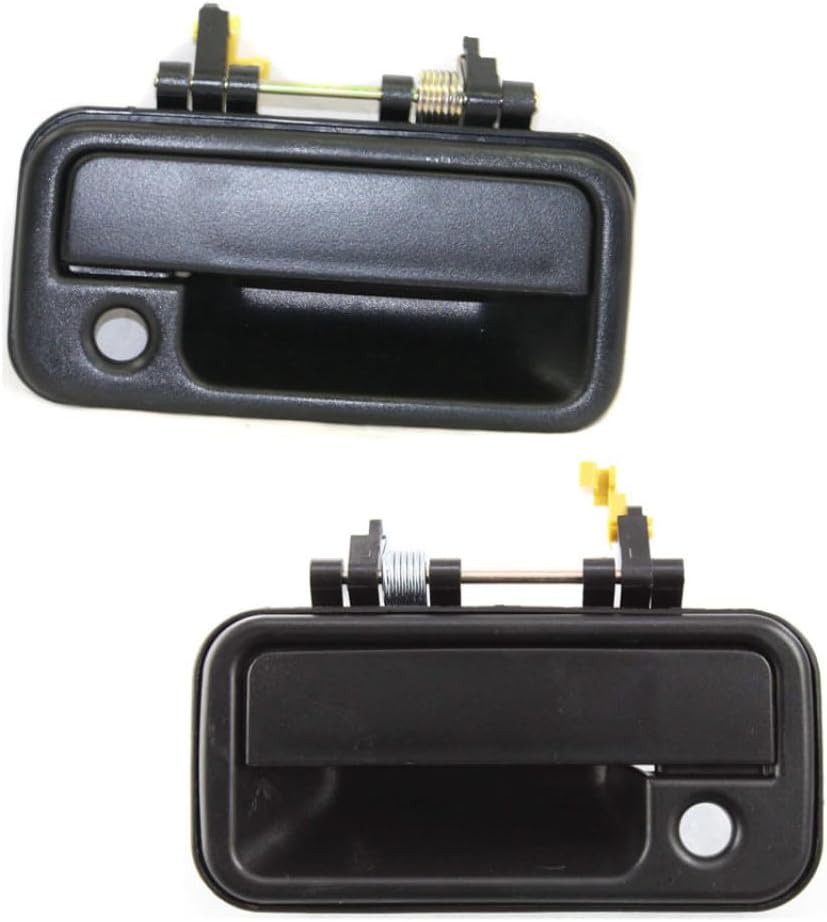 For Isuzu Pickup 1988-1995 Exterior Door Handle Driver and Passenger Side Pair Front | w/Key Hole | All Submodels | Plastic | Textured Black | IZ1310104, IZ1311104 | 8944349741, 8944349731