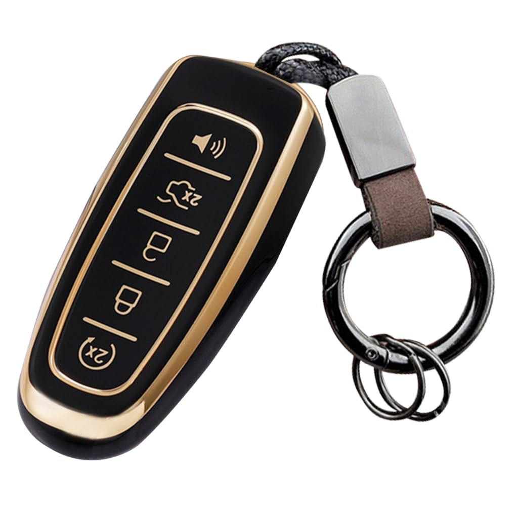 Metaxaskey fob cover Compatible with Ford accessory C-Max Edge Escape Expedition Explorer Flex Focus Taurus 5 Buttons