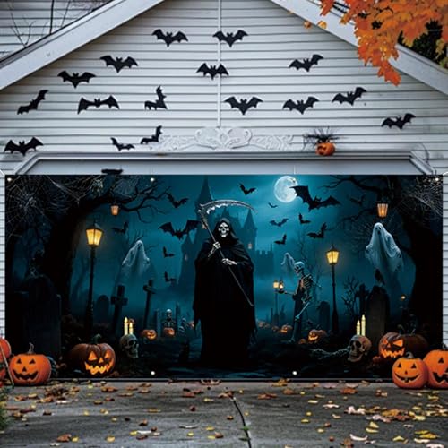 Décoration porte garage bâche extérieure pour cacher un mur - 4