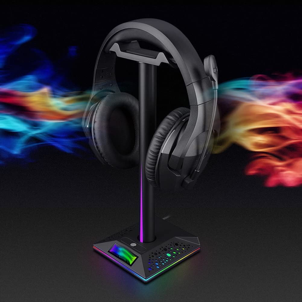 Supporto Cuffie Gaming Supporto Per Cuffie RGB Supporto Per Cuffie Da Gioco Over-ear Staffa Da Scrivania Supporto Per Cuffie Da Gioco Espositore Accessori Per PC Gancio per Cuffie Universale