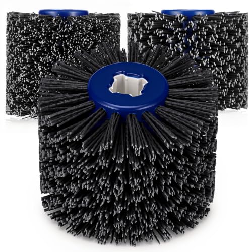 Image of Tondiamo 3 Pcs Abrasive Nylon Drawing Wheel Set, 80 Grit+120 Grit+240 Grit, Surface Conditioning Tool Drum for Wood Furniture Floor Burnishing Polishing Tool for Metal Polishing Paint Rust Oxidation