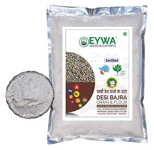 Image of Eywa Seeds Organic Bajra Flour (10 Kg) For Eating And Cooking|Pearl Millet Grains|Produce Of India From Organic Farms