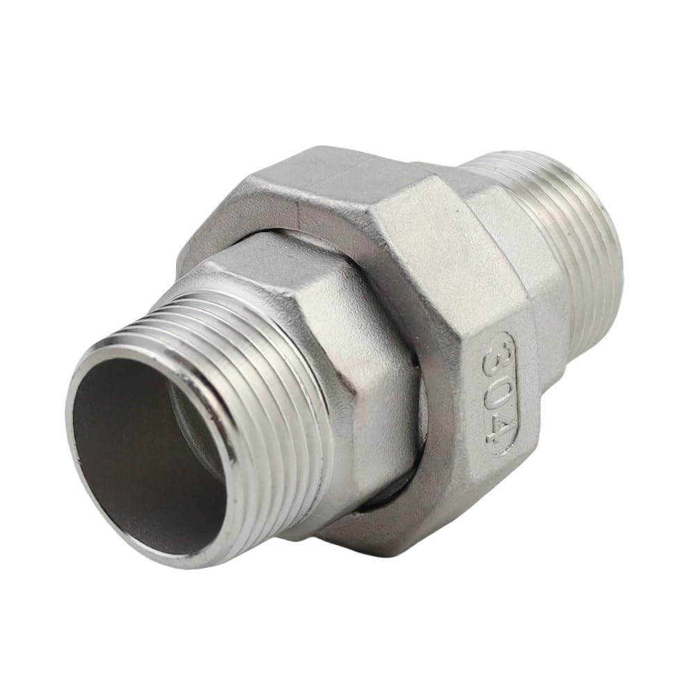 Gaojudaf Men's One Color Threaded Pipe Fitting Stainless Steel Water Casting Pipe Coupler, Bsp Thread Union Fitting Connector 1Pc(1Inch)