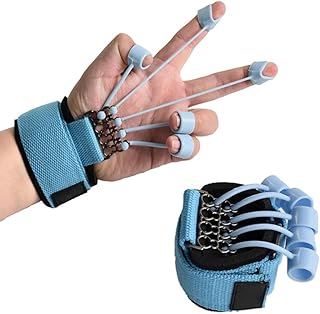 Faruxue Exercitador de dedos – Treinador de extensor de dedo e mão com alongador de banda de resistência, fortalecedor de extensão de flexão de dedo, fortalecedor de treinamento