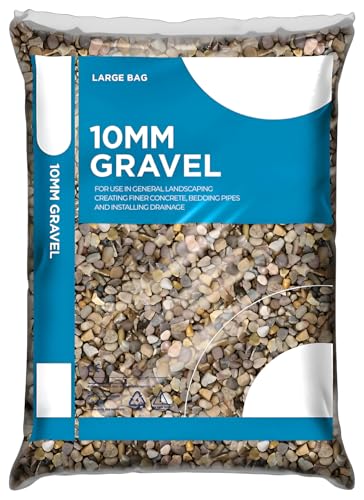 Natural Pea Shingle Gravel 10mm - Major Bag - Premium Rounded Stones for Concrete Mixing Ground Drainage Driveways and Decorative Landscaping Projects -Aggregate for Building