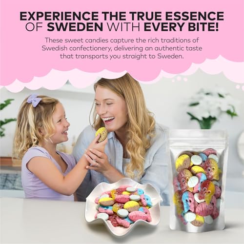 Image of Bubs Swedish Candy Mix - Skulls Ovals 0.5 LB of Fizzy, Fruity, Sweet & Sour Scandinavian Treats