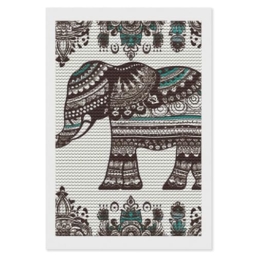 Peinture diamant éléphant bohémien toile adhésive loisir anti-stress maison