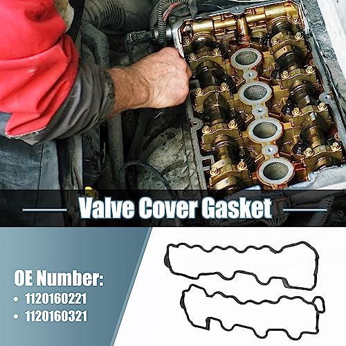 Image of X AUTOHAUX 1 Pair Valve Cover Gasket NO.1120160221 /1120160321 for Mercedes-Benz C240 2001-2005 for Mercedes-Benz C280 1998-2000