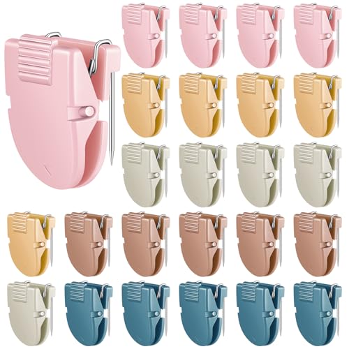 Image of Feifeiya 25 Pcs Cubicle Clips for Fabric Panels,Boho Color | Office Partition Wall Clips, 40-sheet Capacity for Notes Photos Memos, Metal Spring, Fits Cubicle Fabric Accessories