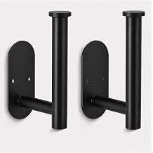 2Pcs Black Toilet Paper Holder Wall Mount For Bathroom, Heavy-Duty Screw-In Rv Toilet Roll Holder, SUS304 Rustproof Stainless Steel Rust Proof, Suitable For Kitchen Washroom Thicken Morden Matte Black