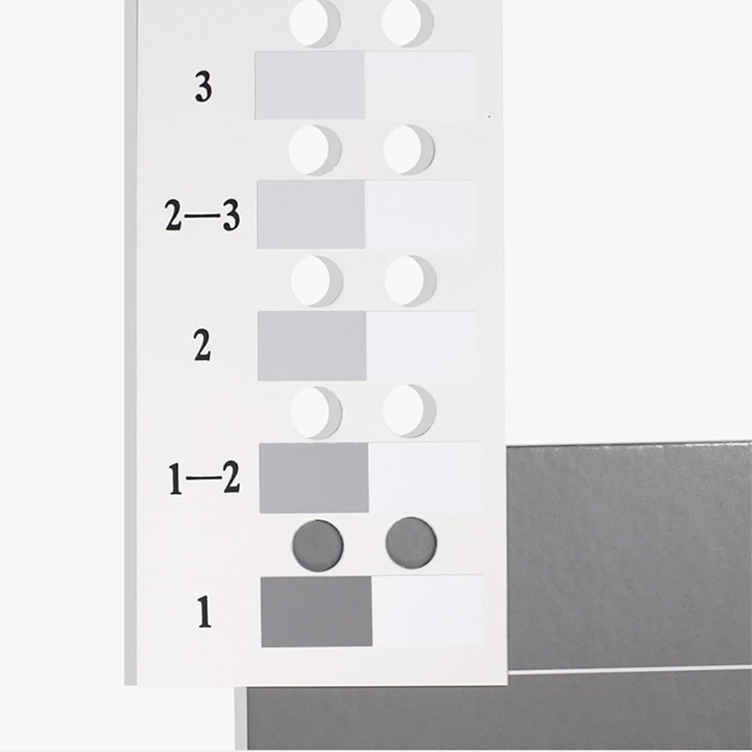 Tarjeta gris de prueba de solidez del color textil ﻿ | Probador de solidez al frote en seco y húmedo, solidez del color de 5 niveles y 9 engranajes, incrementos de medio paso