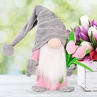 Faceless Doll Decoration,Handmade Tulip Dwarf Doll Gonk Dwarf Elf Figurines Tabletop Decoration Gnomes Ornament Mothers Day Gnome Faceless Doll Plush Elf Dwarf Doll Craft Ornament Gift