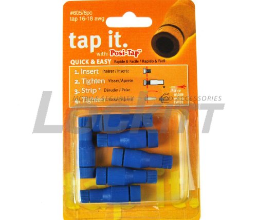 Lockitt Posi-Tap 6pc pack #605/6 16-18 awg Blue