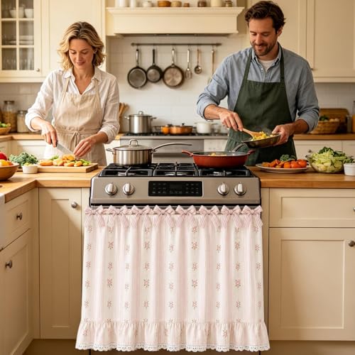 Cortinas falderas para horno: oculte electrodomésticos con este faldón rústico 3