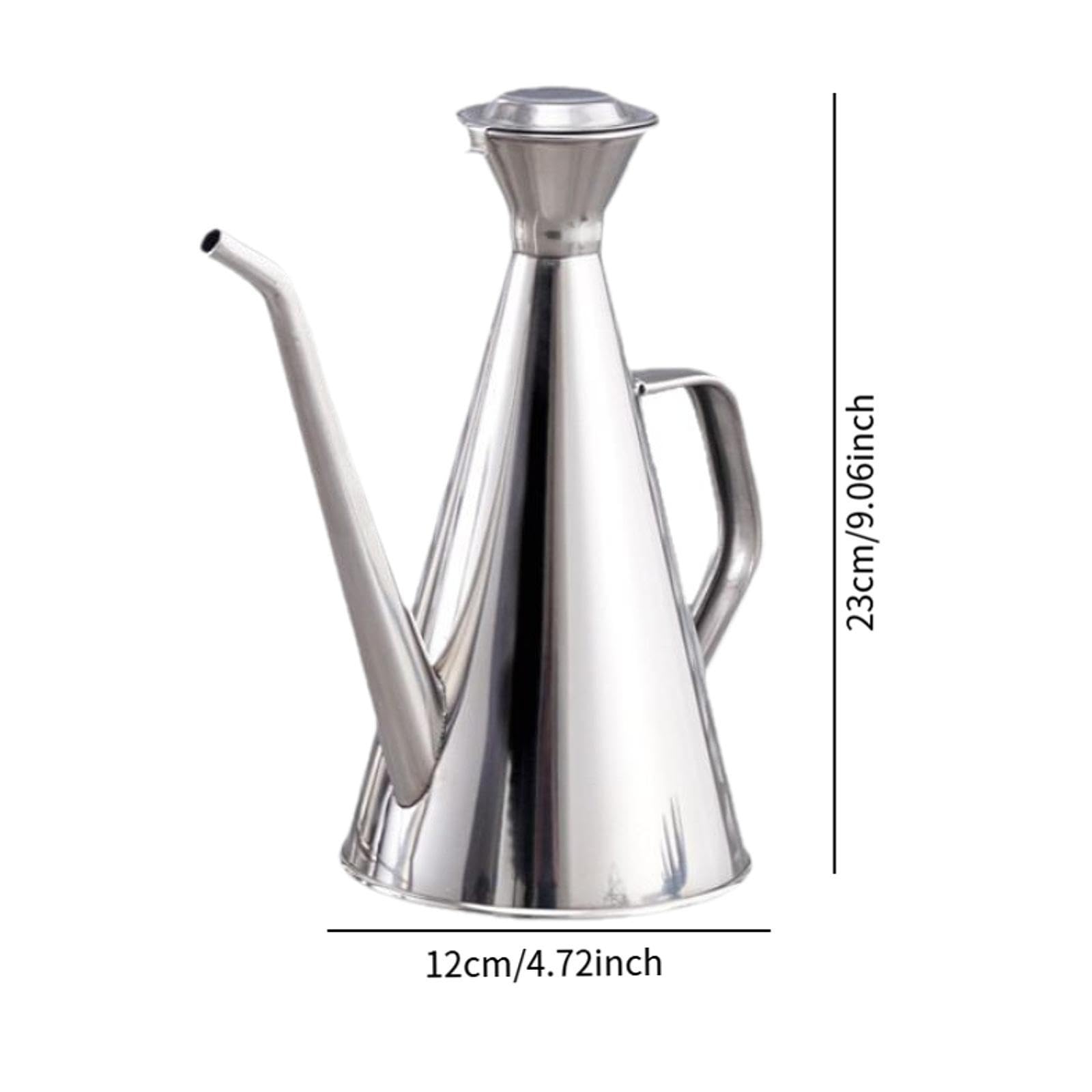 Homyl Aceitera Recipiente de Acero Inoxidable Bote para Almacenamiento de Aceite Dispensador de Líquidos Envase de Vinagre con Tapa Resistente a La Oxidació, 0.75l