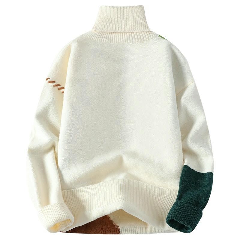 Pull en tricot homme à col montant thermique et anti-vent - 5