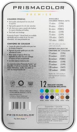 Sanford Prismacolor Premier Colored Pencils, Pack of 12, Multi-Colour