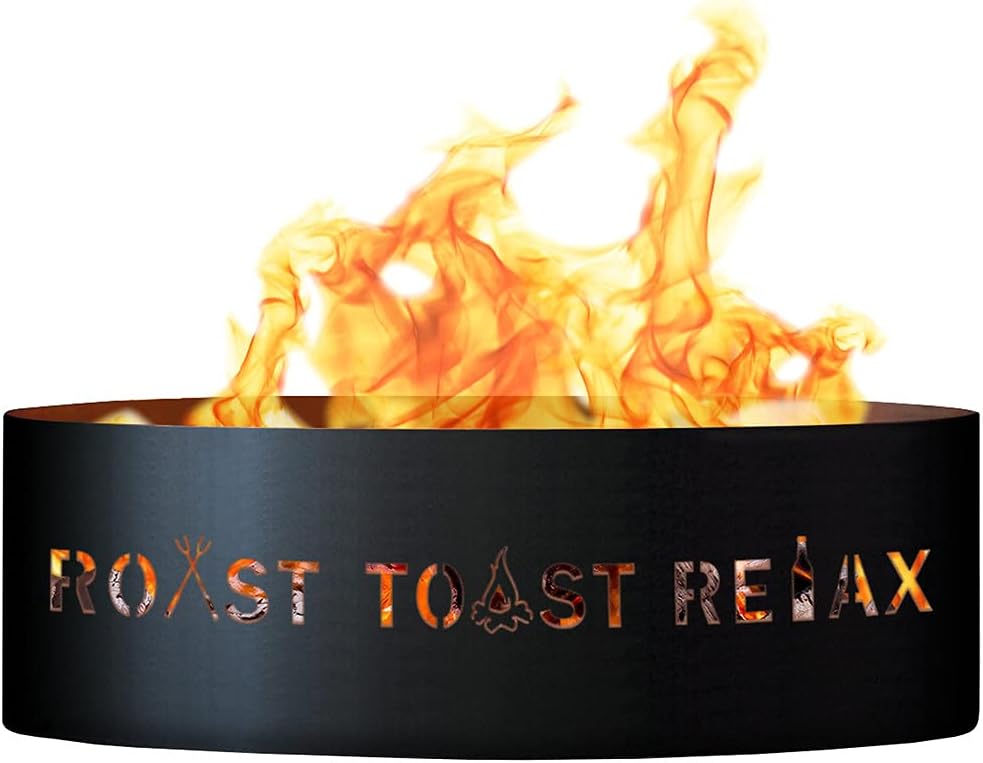 PD Metals RTR1860 Roast Toast Relax Unpainted 12 in. Tall 60 in. Diameter Outdoor Fire Ring - 60 x 60 x 12 in. - Rustic Black Color