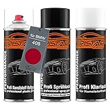 TRISTARcolor Peinture voiture Kit bombes de peinture pour pare chocs en plastique pour BMW 405 Imolarot II primaire d'adhérence peinture de base vernis clair avec plastifiant aérosol