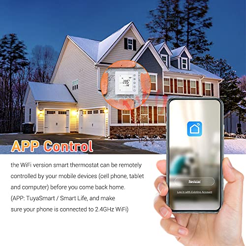 Wifi Thermostat, Geevorks Programmable Thermostats 16A Electric Heating Thermostat App Remote Control, Digital Thermostat With Lcd Touchscreen/ Children Lock/ Anti-Freeze Energy Saving #TOP1