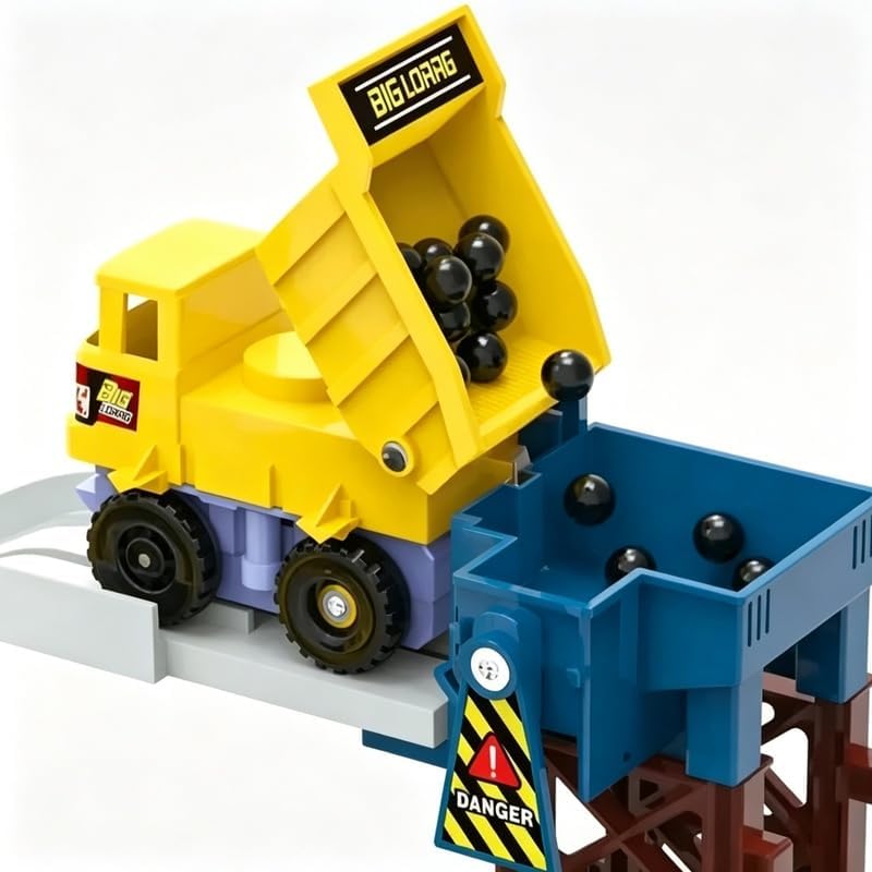 Interactive Electric Quarry Adventure Train & Track Set - Modular Snap Tracks with Motorized Truck Moving Conveyor Forklift Station STEM Construction Т𝐨𝐲 Gift for Kids Boys Girls Age 3+