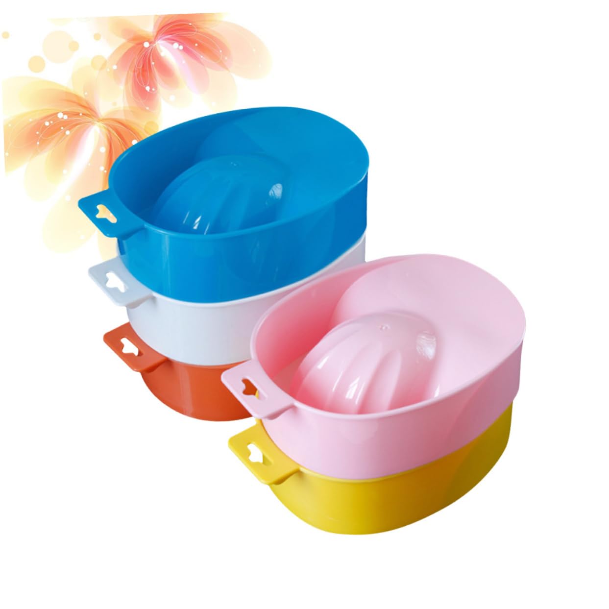 Mikinona 5pcs Nail Care Bowl Soak Tray for Manicure Nail Polish Remover Random Colors for Home Salon Use Fits Nails for Cuticle Softening Tip Removal