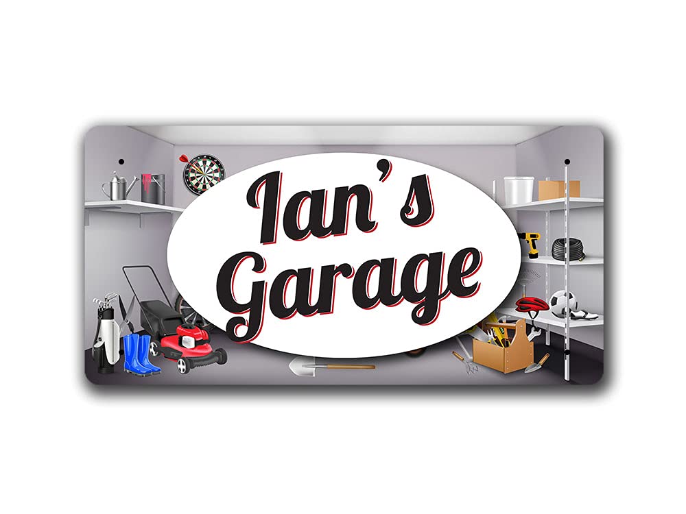 Mcmug White - Ian's Garage - Metal Sign, Decorative Sign, 200Mm X 100Mm