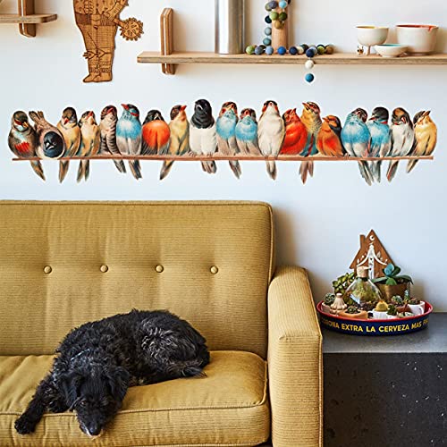 Vinilo decorativo pájaro acuarela 90x20 cm para pared miniatura 6