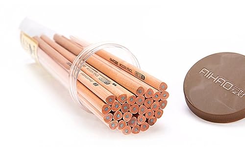 Miniatura 1 de Lápiz 2B triangular de madera natural sin plomo, sin pintura, para bocetos artísticos, escritura, dibujo (30 piezas)