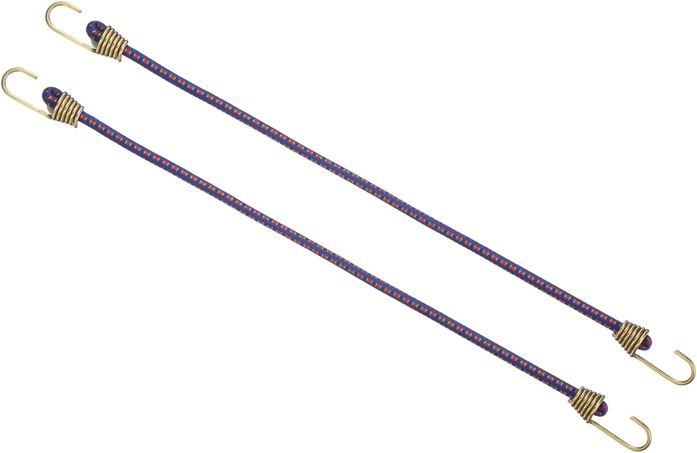 PATIKIL Bungee Cords with Hooks, (10 Inch, Blue)(2 Pcs), Adjustable Rubber Stretchy Heavy Duty Short Elastic Bungee Cord for Luggage Roof Rack Hang Outdoor Tent Tarp