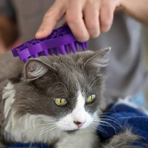Fellpflege- und Massagebürste aus weichem Gummi für Katzen